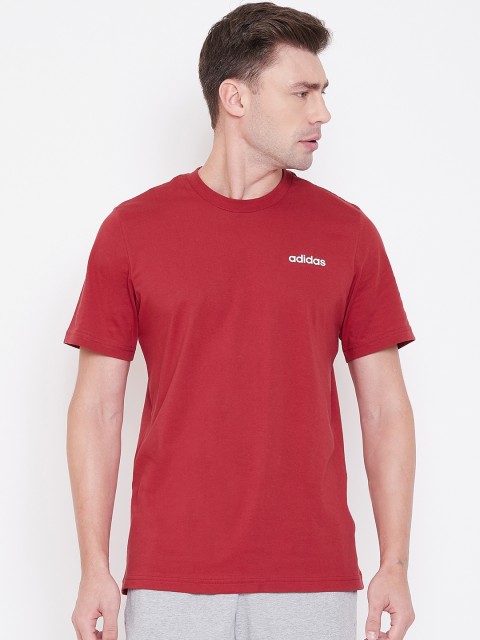 

ADIDAS Men Red Solid E PLN Round Neck T-shirt