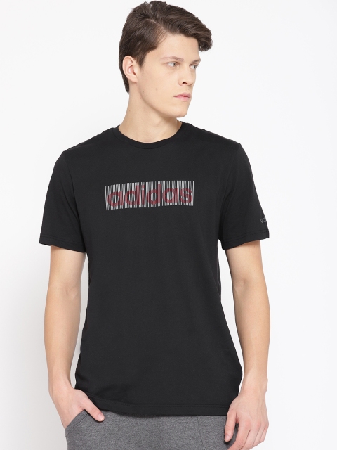 

ADIDAS Men Black Premium Print Round Neck T-shirt