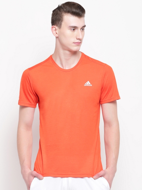 

ADIDAS Men Orange Printed Back OTR Graphics Round Neck Running T-shirt