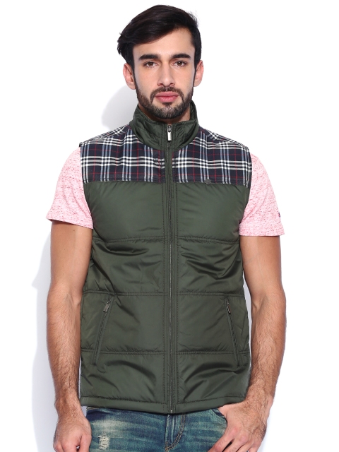 

Peter England Casuals Green Padded Sleeveless Jacket