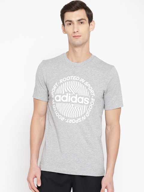 

ADIDAS Men Grey Melange CRCLD GRFX Printed T-shirt