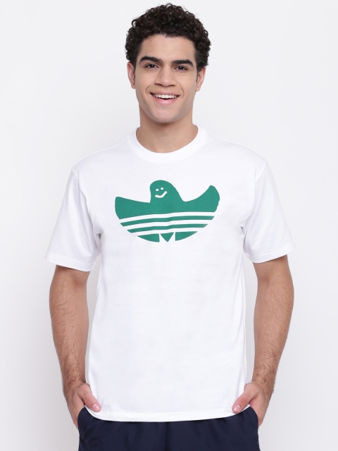 

ADIDAS Originals Men White Printed Shmoo Fill Skateboarding T-shirt