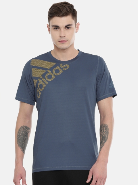 

ADIDAS Men Blue Printed FL_SPR GF BOS Climalite Training T-shirt