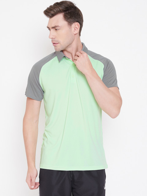 

ADIDAS Men Green Club Colourblocked Tennis Polo T-shirt