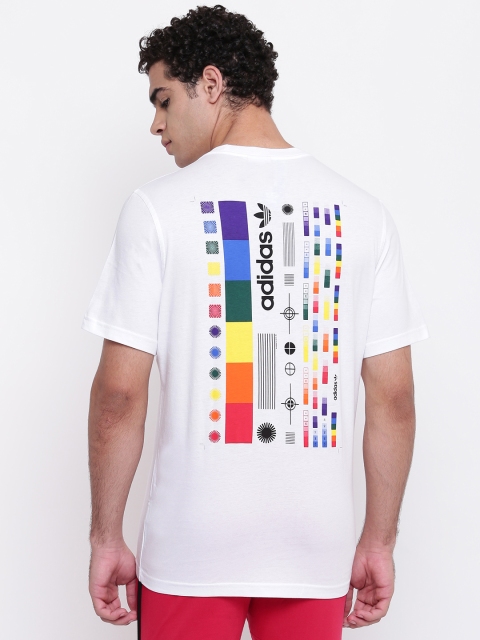 

ADIDAS Originals Men White & Yellow Printed Spectrum T-shirt