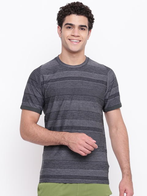 

ADIDAS Men Grey Striped Matchcode Tennis T-shirt