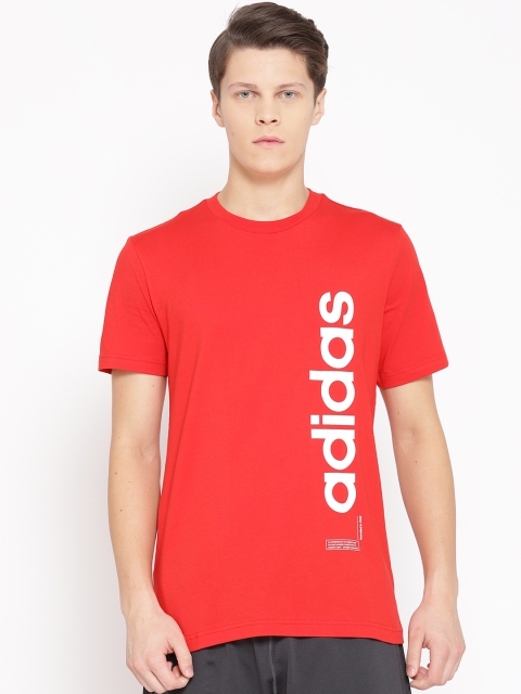 

ADIDAS Men Red Remera VRTCL GRFX Printed Round Neck T-shirt