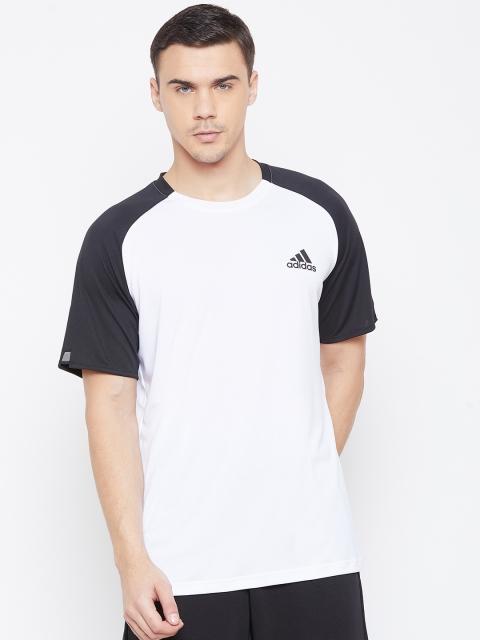 

ADIDAS Men White & Black Solid Club Round Neck Tennis T-shirt