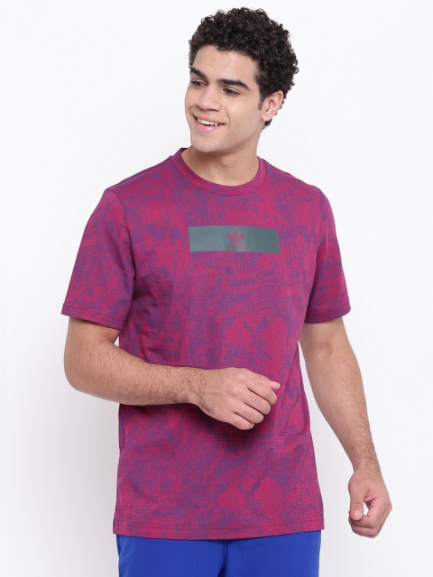

ADIDAS Originals Men Magenta & Blue PT3 Printed T-Shirt