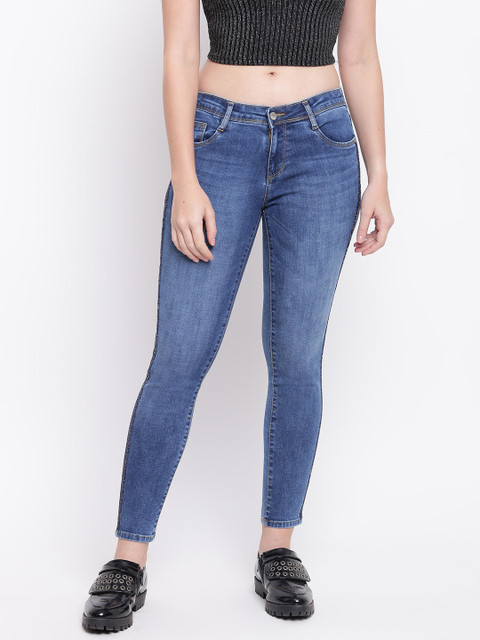 

Kraus Jeans Women K4050 Blue Skinny Fit Mid-Rise Clean Look Stretchable Jeans