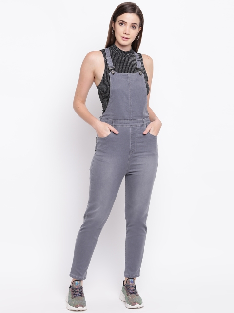 

Kraus Jeans Women Grey Washed Denim Dungarees
