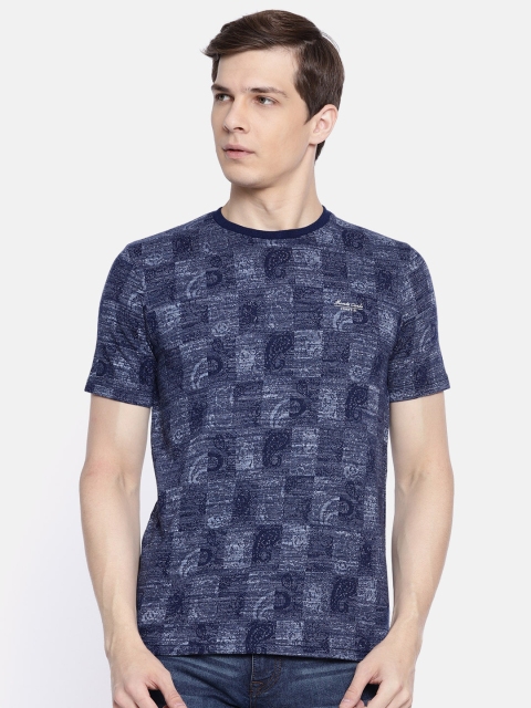 

Monte Carlo Men Blue Printed Round Neck T-shirt