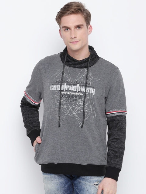 

Monte Carlo Men Charcoal Grey Printed Sweatshirt