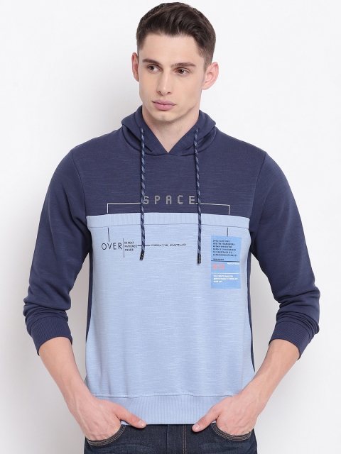

Monte Carlo Men Blue Colourblocked Hooded Sweatshirt