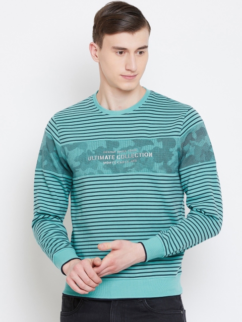 

Monte Carlo Men Blue Striped Sweatshirt