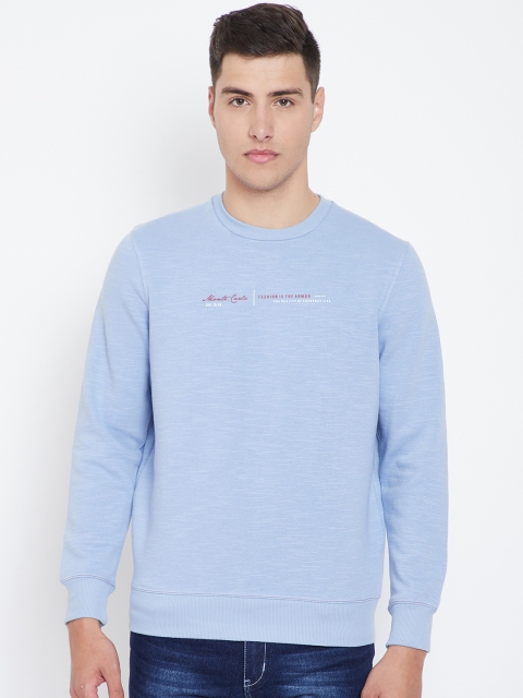 

Monte Carlo Men Blue Self-Design Sweatshirt