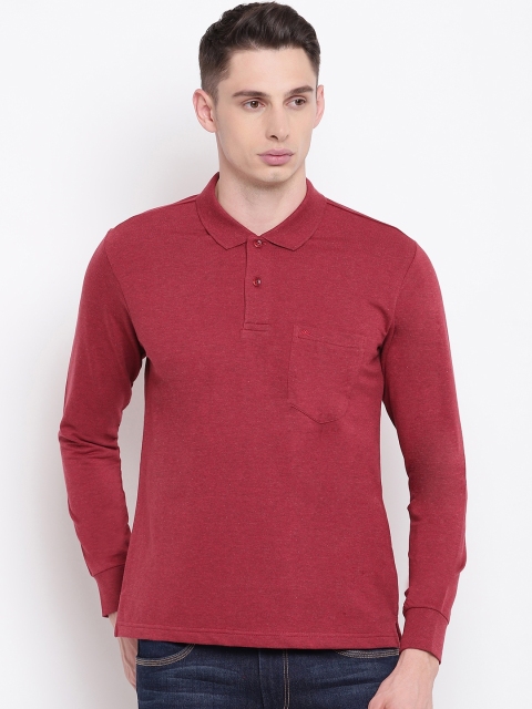 

Monte Carlo Men Maroon Solid Polo Collar T-shirt