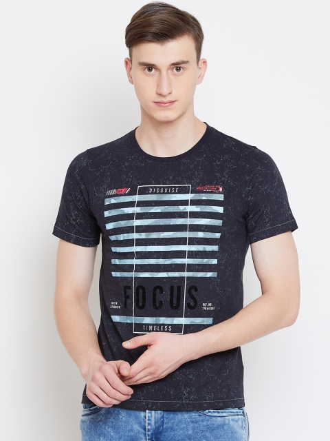 

Monte Carlo Men Navy Blue Printed Round Neck T-shirt