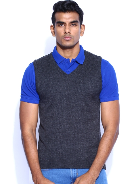 

Peter England Charcoal Grey Sweater