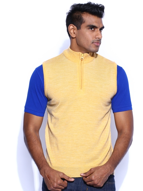 

Peter England Yellow Sleeveless Sweater