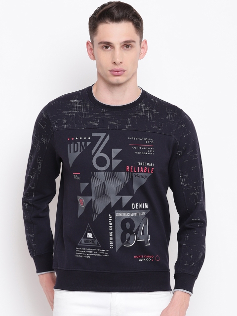 

Monte Carlo Men Navy Printed Sweatshirt, Navy blue