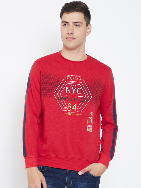

Monte Carlo Men Red & Black Printed Sweatshirt