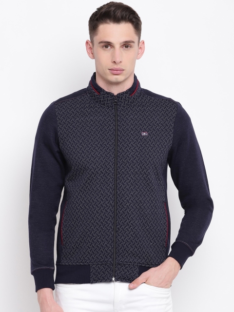 

Monte Carlo Men Navy Blue Self Design Sweatshirt