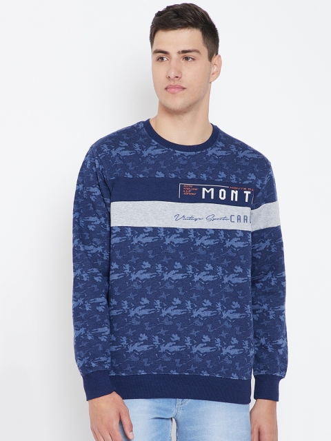 

Monte Carlo Men Navy Blue Self Design Sweatshirt