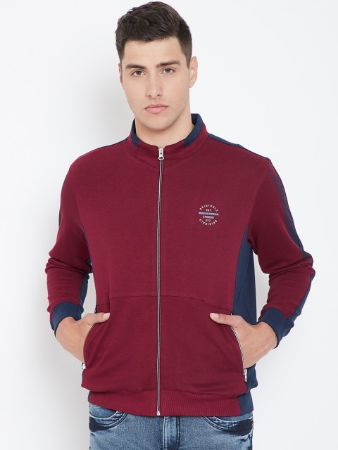 

Monte Carlo Men Maroon & Navy Blue Solid Sweatshirt