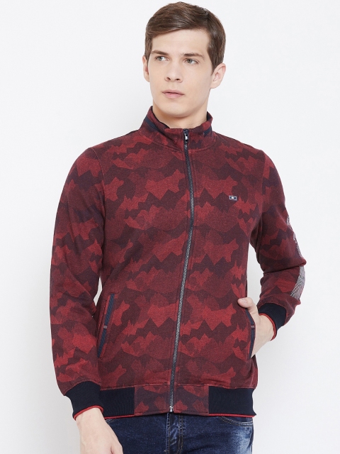 

Monte Carlo Men Maroon & Navy Blue Printed Sweatshirt