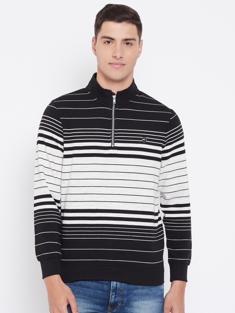 

Monte Carlo Men Black & Off-White Striped Sweatshirt