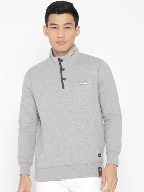 

Monte Carlo Men Grey Melange Solid Sweatshirt
