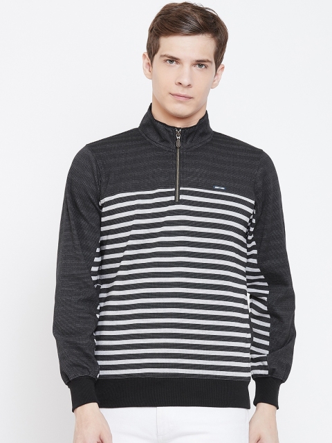 

Monte Carlo Men Black & Off-White Striped Sweatshirt