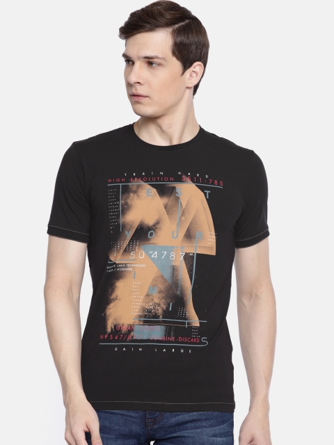 

Monte Carlo Men Black Printed Round Neck Slim Fit T-shirt