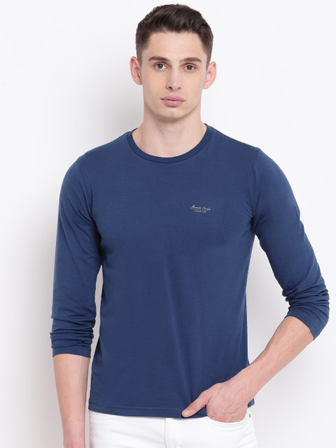 

Monte Carlo Men Navy Blue Solid Round Neck T-shirt