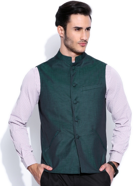 

Peter England Teal Green Nehru Jacket