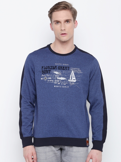 

Monte Carlo Men Navy Blue Printed Sweatshirt