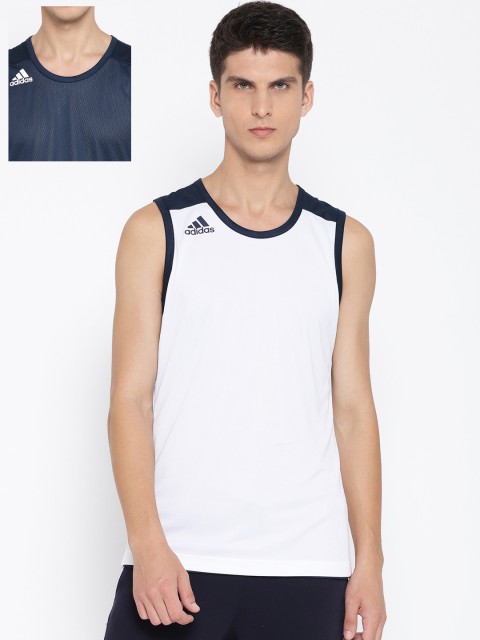 

ADIDAS Men Navy Blue & White Solid 3G Speed Reversible T-shirt