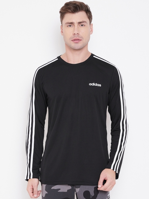 

ADIDAS Men Black Designed 2 Move Climalite 3-Stripes Solid T-Shirt