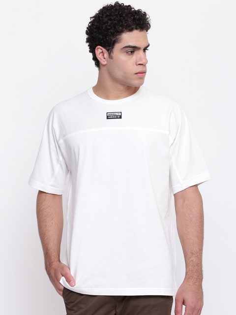 

ADIDAS Originals Men Off-White Solid R.Y.V. BLKAD Round Neck T-shirt