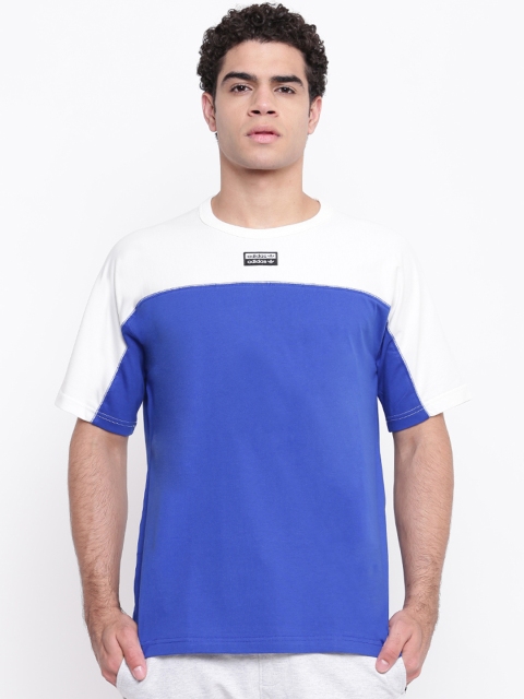

ADIDAS Originals Men Blue & White R.Y.V. Colourblocked T-shirt