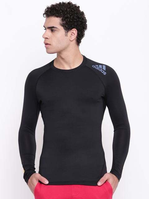 

ADIDAS Men Black Solid Alphaskin Sport Moto Pack Training T-shirt