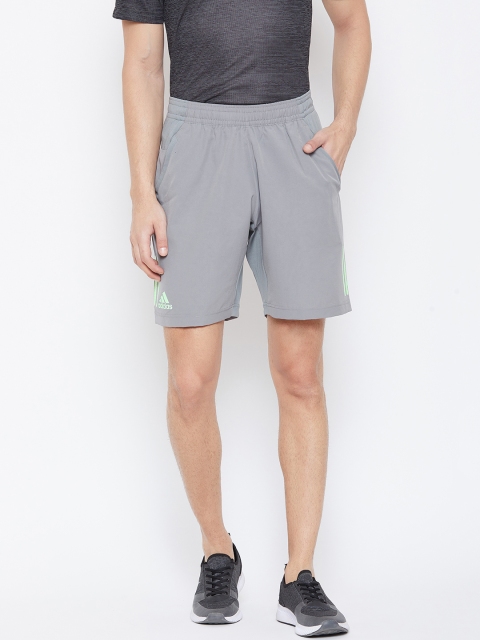 

ADIDAS Men Grey Solid Club 3-Stripes Solid Tennis Shorts