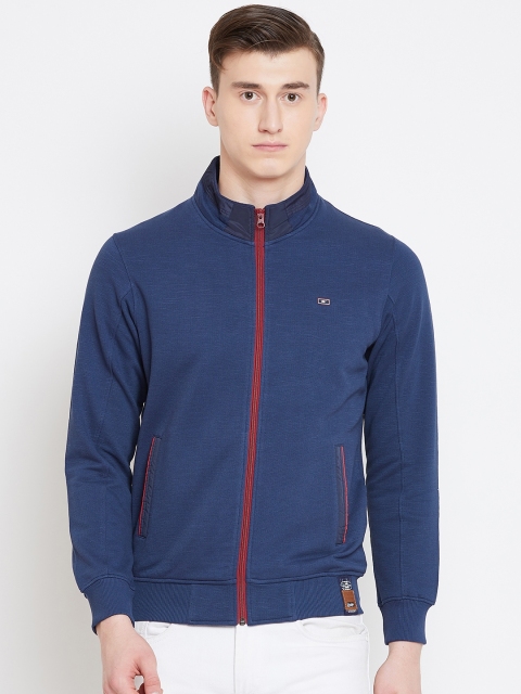 

Monte Carlo Men Navy Blue Textured Sweatshirt
