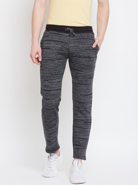 

Monte Carlo Men Black & Grey Striped Track Pants