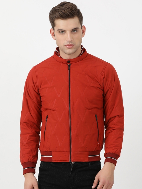 

Monte Carlo Men Rust Red Self Design Bomber Jacket