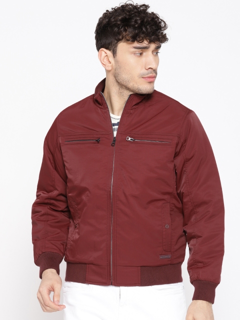 

Monte Carlo Men Maroon Solid Bomber Jacket