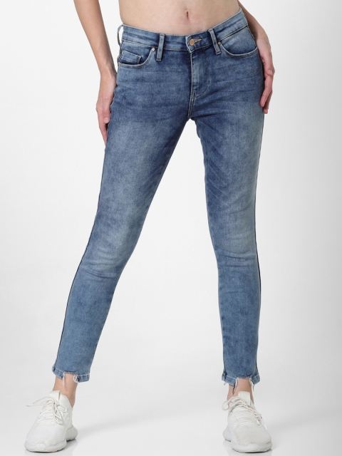 

ONLY Women Blue Carmen Skinny Fit Mid-Rise Clean Look Stretchable Jeans