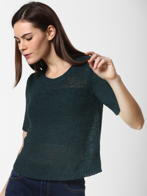 

ONLY Women Green Self Design Sweater