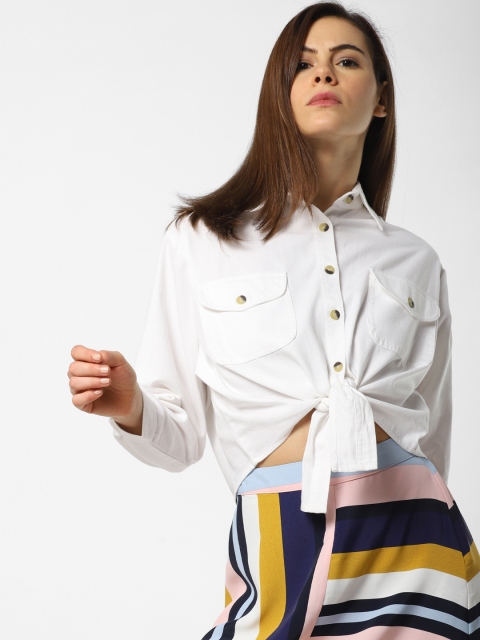 

ONLY Women White Regular Fit Solid Casual Shirt